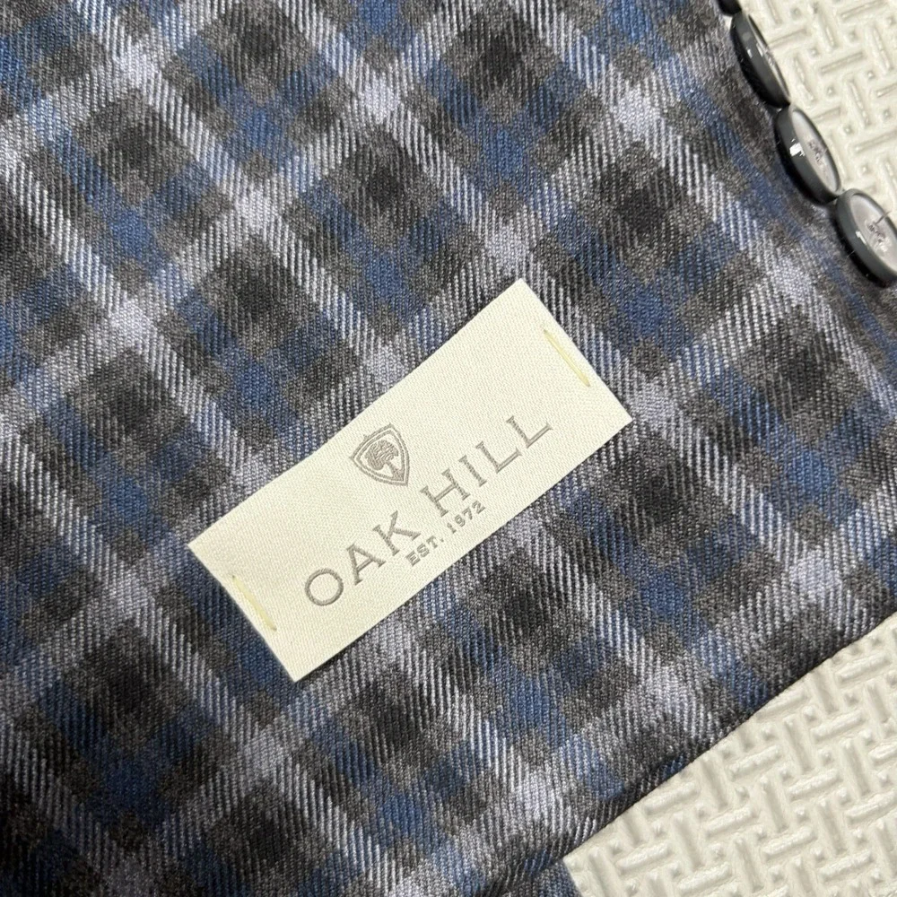 Oak Hill Blazer 4XL Men Gray Glen Plaid Check Basket Weave Sport Coat Jacket NWT